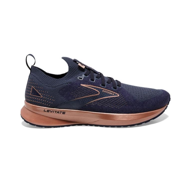 Brooks Levitate StealthFit 5 Energy-Return Women's Road Running Shoes - Peacoat/Navy/Copper (43805-H